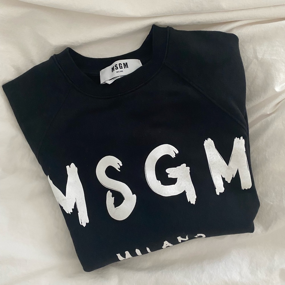 MSGM Logo Print Crew Neck Sweater